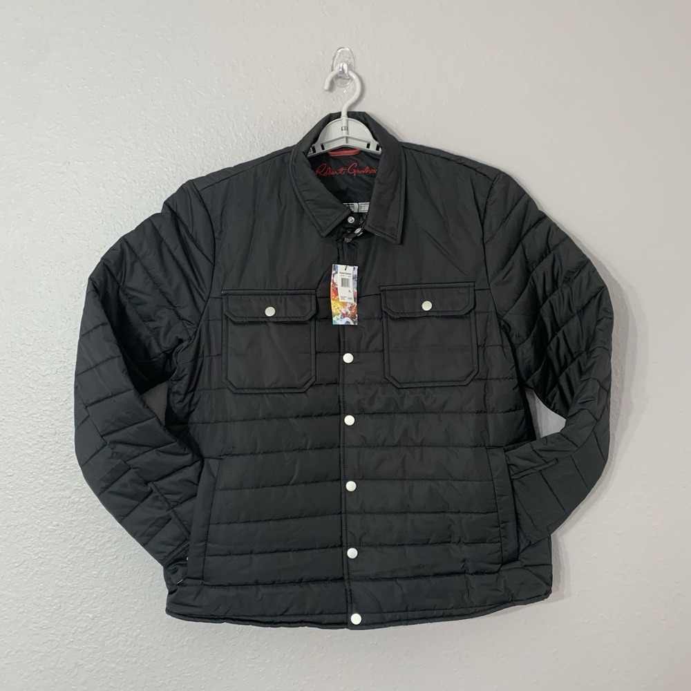 NWT Robert Graham Mens XL Quilted Bomber Jacket Black Water Repellent MSRP $258